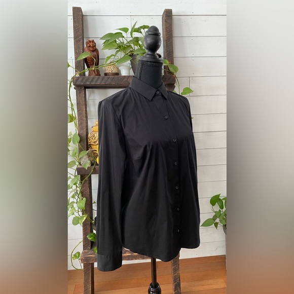 Apt 9.: Classic Black Women’s Button Down Shirt - Picture 17 of 17